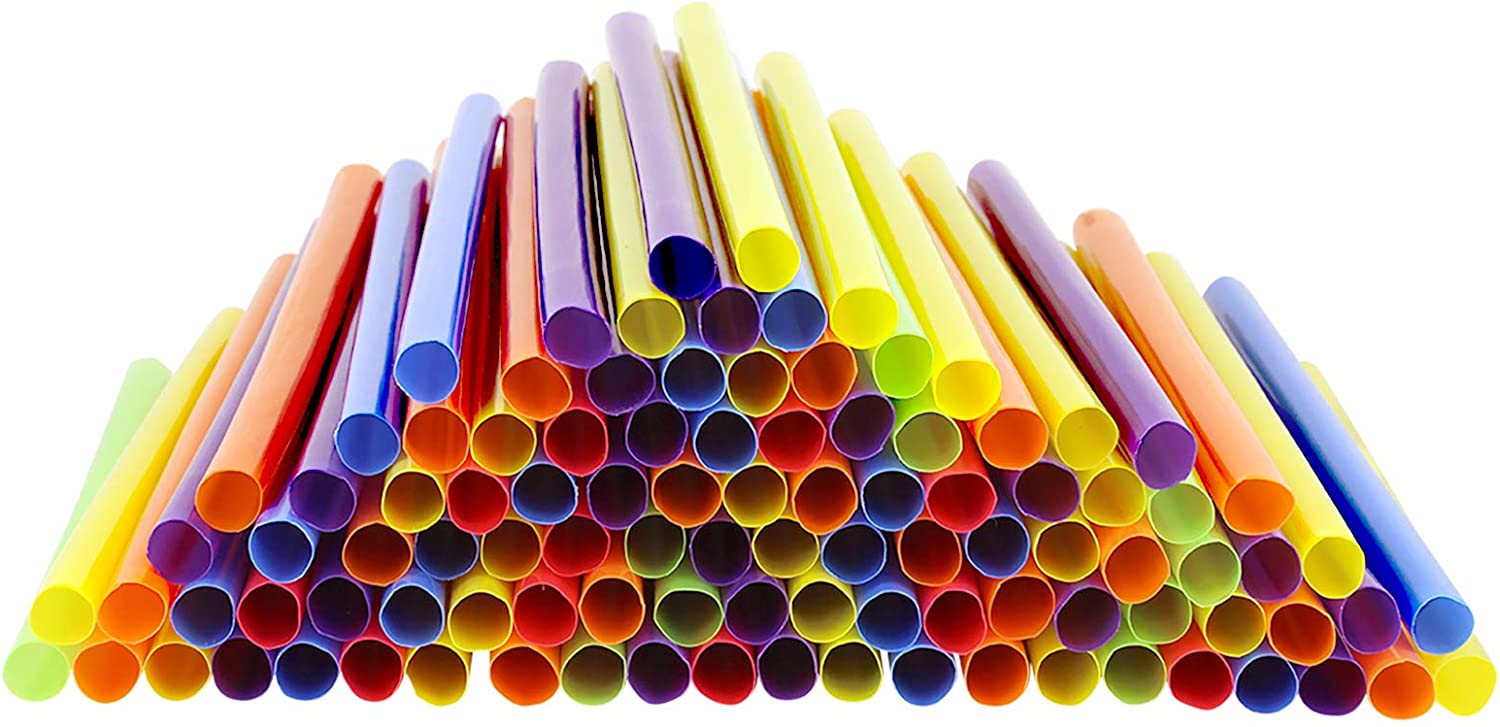 8.5″ High Assorted Colors Plastic Straws