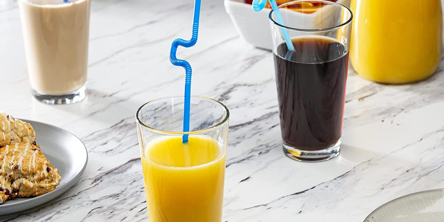 Long Flexible Disposable Plastic Drinking Straws (6)