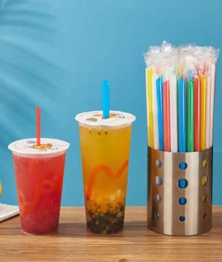 PLA straws with printed logo