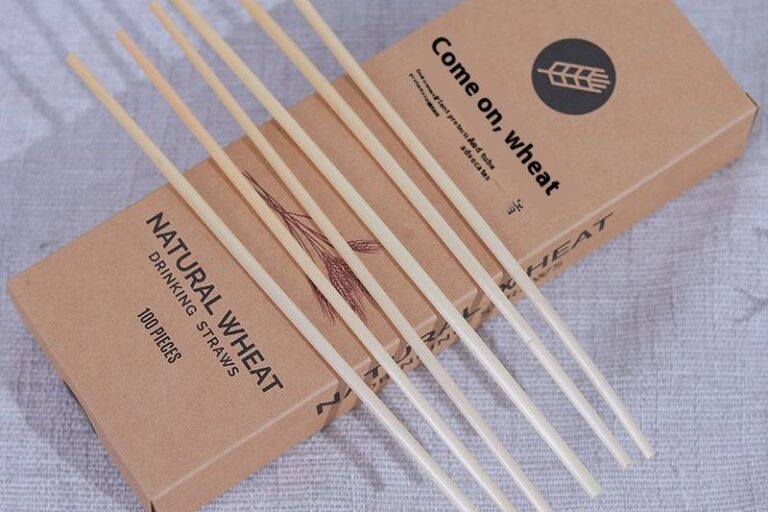 Natural Biodegradable 6mm Wheat PLA Straws for Water, Coffee & Juice (6) PLA disposable drinking straws