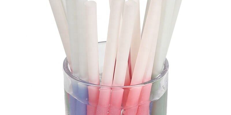 Personalized Compostable Color-Changing PLA Straws for Parties & Events (4) color-changing PLA drinking straws