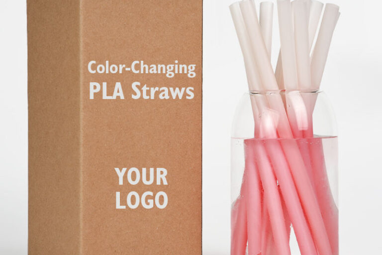 Personalized Compostable Color-Changing PLA Straws for Parties & Events (6) color-changing PLA drinking straws