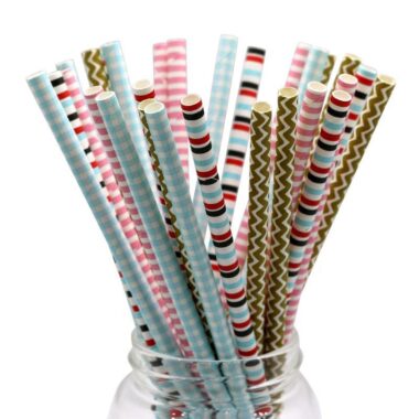 Biodegradable colorful paper straws