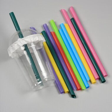 colorful boba plastic straws