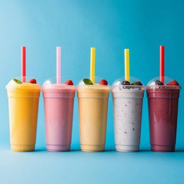 colorful boba plastic straws