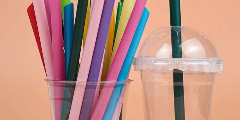 colorful boba plastic straws