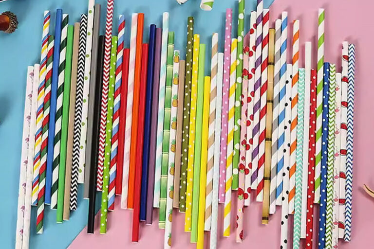 polka dot disposable paper straws