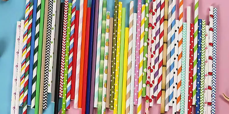 polka dot disposable paper straws
