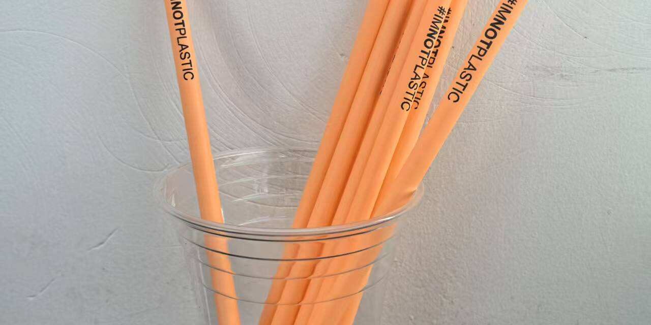 Orange biodegradable PLA straw