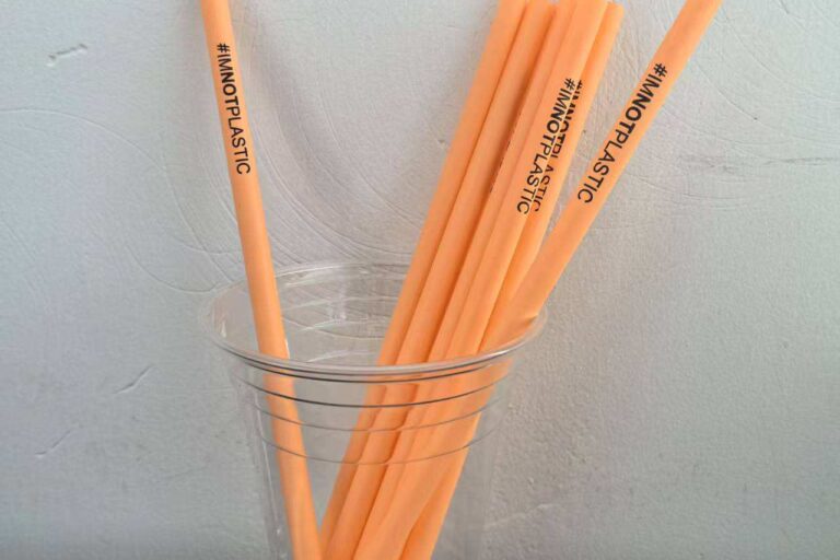 Orange biodegradable PLA straw