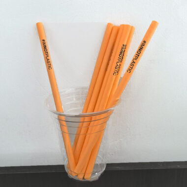 Orange biodegradable PLA straw