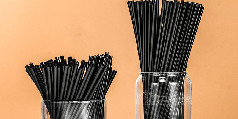 black bubble tea plastic straws