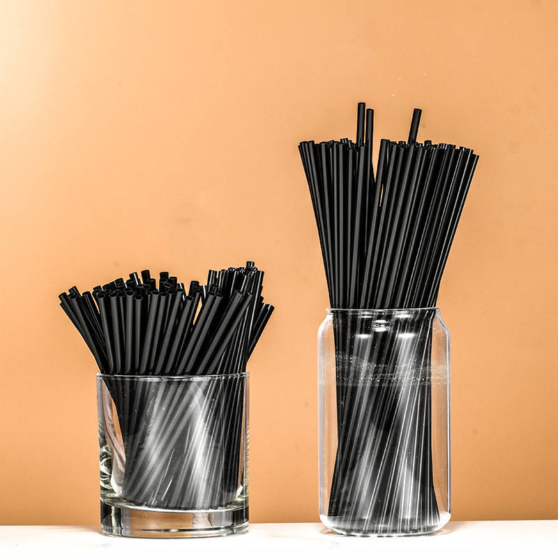 black bubble tea plastic straws