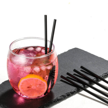 black bubble tea plastic straws