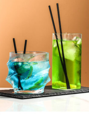 black bubble tea plastic straws