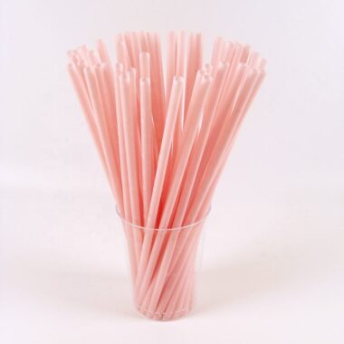 Pink biodegradable PLA straws
