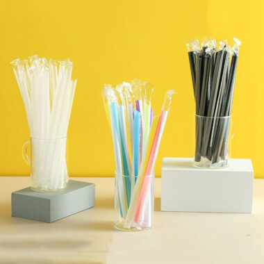 Colored striped paper straws