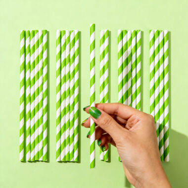 Custom printed biodegradable paper straws