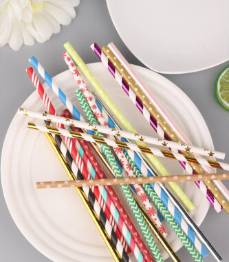 Custom printed biodegradable paper straws