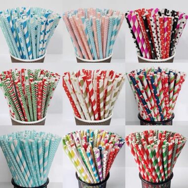 Biodegradable colorful paper straws