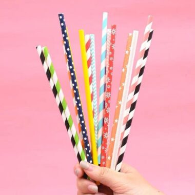Biodegradable colorful paper straws