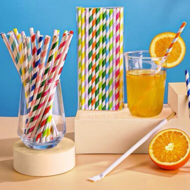 Biodegradable colorful paper straws