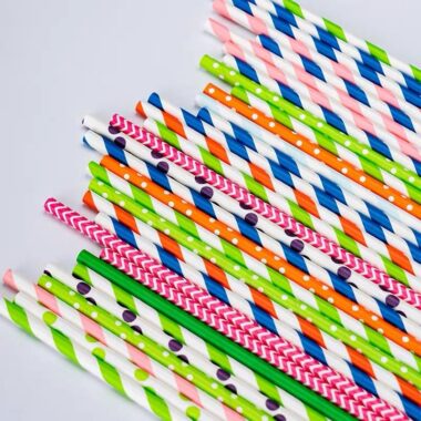 Biodegradable colorful paper straws