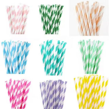 Biodegradable colorful paper straws