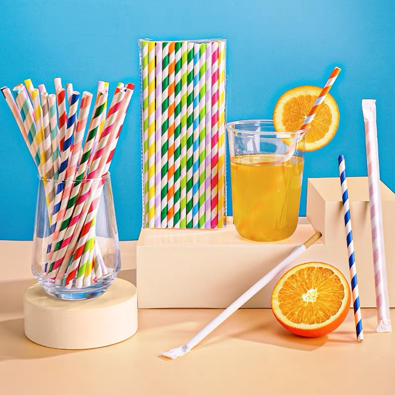 Biodegradable colorful paper straws